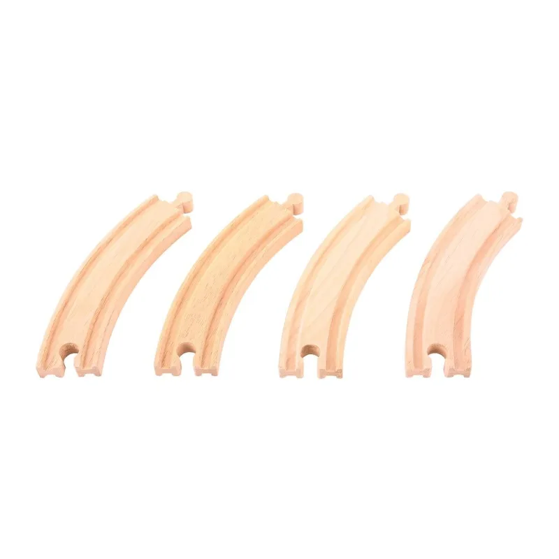 Bigjigs Rail Drevené koľaje Dlhé kruhové koľaje - 16 cm - 4 ks