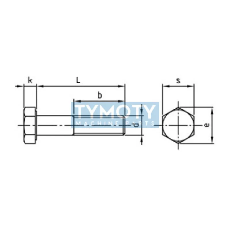 Skrutka šesťhranná čiastočný závit DIN 931 M27x320-8.8 bez PÚ
