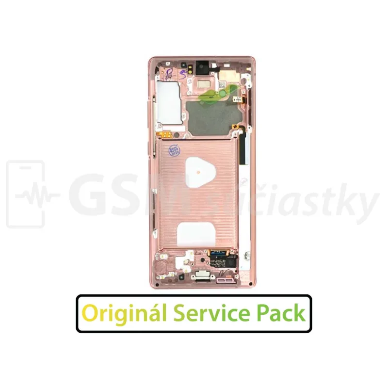LCD displej + Dotykové sklo a Rám Samsung Galaxy Note 20 - Originál Farba: bronzová