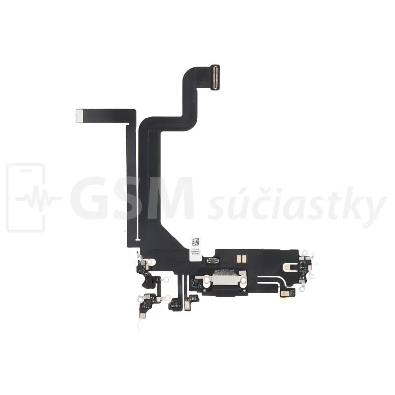 Flex kábel nabíjania iPhone 14 Pro Max - nabíjací konektor, mikrofón Farba: Čierna