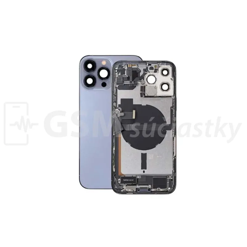 iPhone 13 Pro Max - Zadný Housing s Malými Dielmi - Modrý