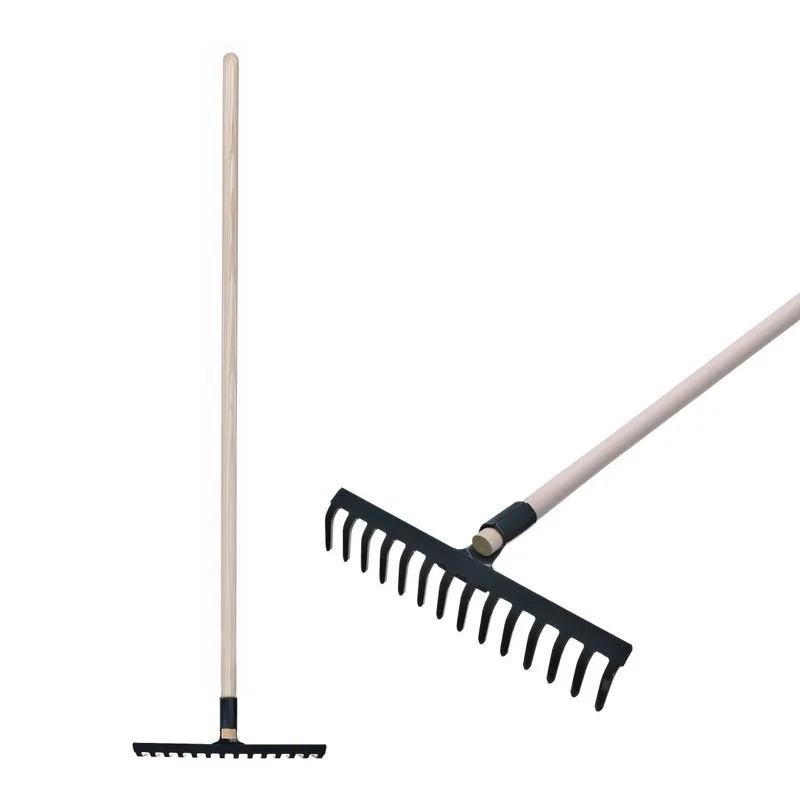 Hrable záhradné 14-zubé, oceľové, s drevenou násadou 160 cm