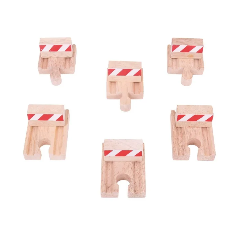 Bigjigs Rail Drevené koľaje Nárazníky 6 ks
