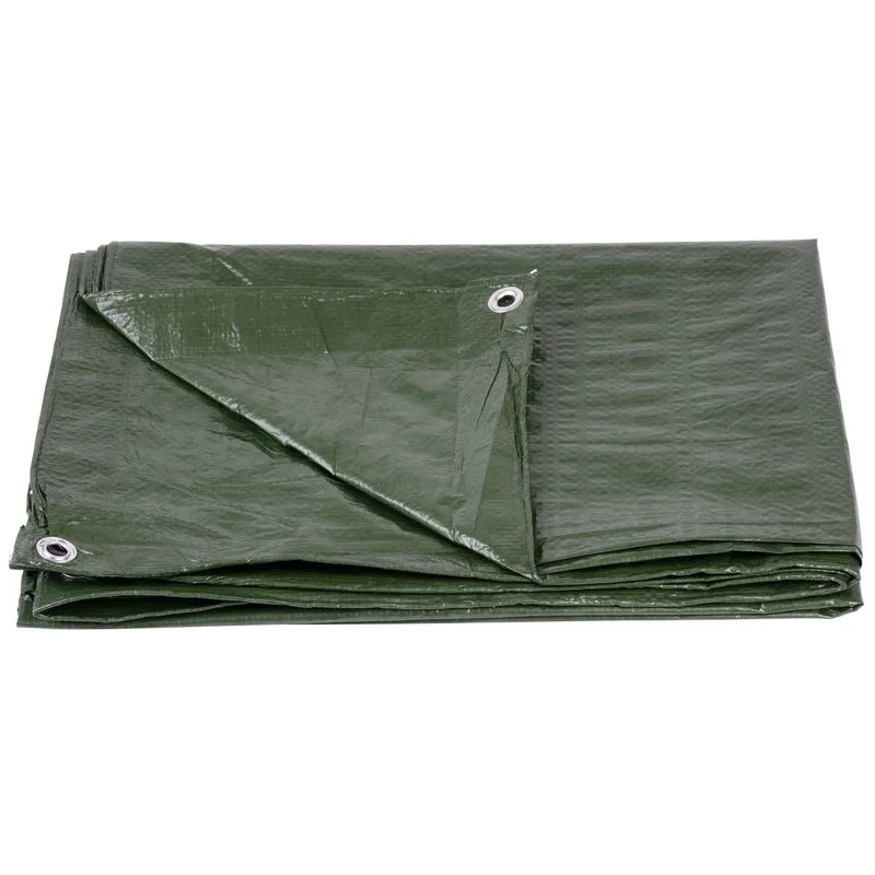 Nepremokavá krycia plachta Tarpaulin Light 3x5 m, 65 g/m², zelená, s okami