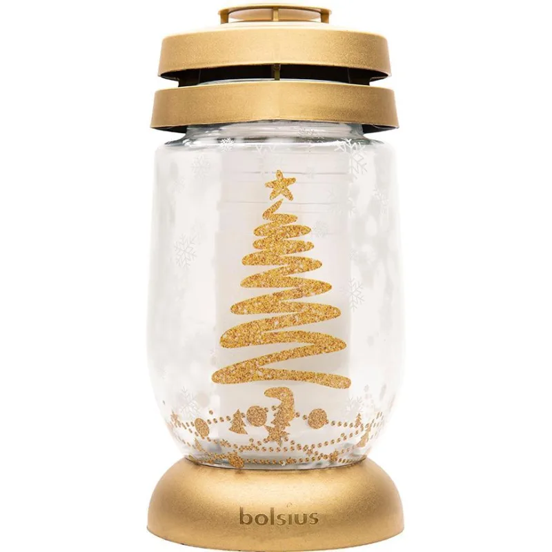 Kahanec Bolsius S06 3D Vianočný stromček, 22,4 cm, na hrob, s náplňou 36 h