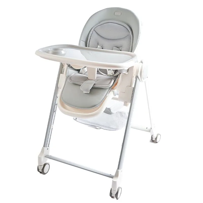 2Kids Toys Jedálenská stolička s kolieskami sivá