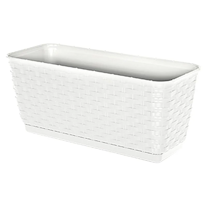 Kvetináč RATOLLA P 12 lit, biely, s podložkou