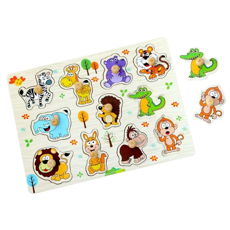 2Kids Toys Drevené puzzle Safari 11 dielikov