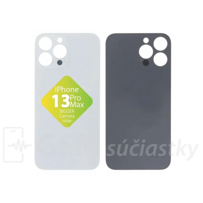 iPhone 13 Pro Max - Zadné sklo housingu Strieborné