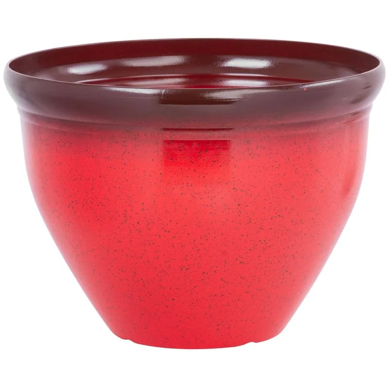 Červený kvetináč Strend Pro, glazúra, 38 cm