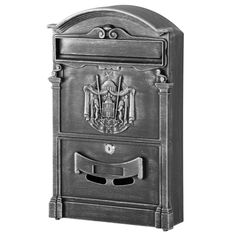 Poštová schránka ALU, hliníková, antique silver, 410x255x090 mm