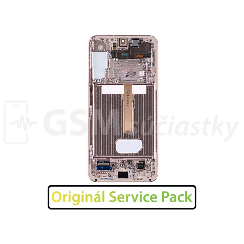 Samsung S906B Galaxy S22 Plus - LCD displej + Dotykové sklo a Rám Originál Farba: Pink Gold