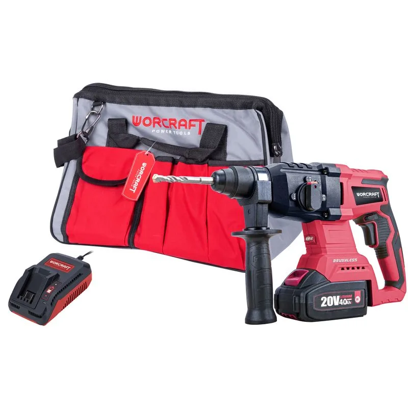 Set Worcraft WSET-11, S20Li Share SYS, bezuhlíkové kladivo, 1x akumulátor 4.0 Ah,, 1x nabíjačka, brašňa