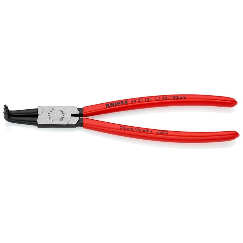 Kliešte KNIPEX 44 21 J31 – 40-100 mm, zahnuté 90°, na vnútorné poistné krúžky