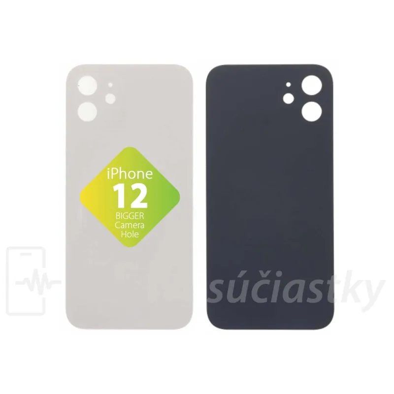 iPhone 12 - Zadné sklo housingu Biele