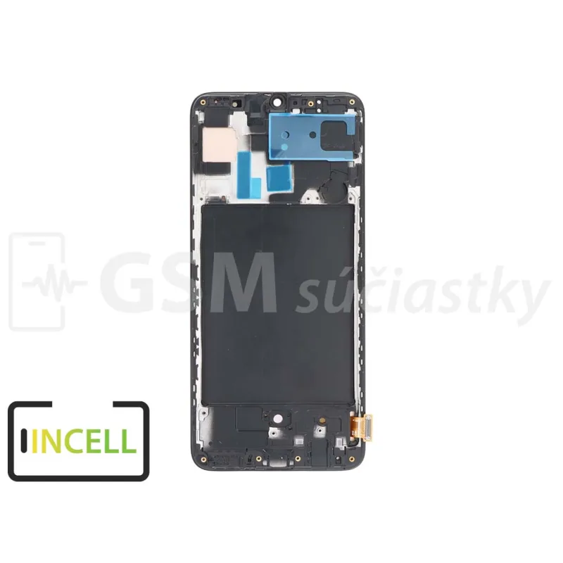 LCD Displej + Dotykové sklo + Rám Samsung Galaxy A70 - originál Farba: Čierna + rám