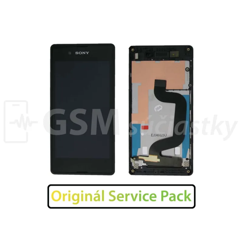 LCD displej + dotykové sklo a Rám Sony Xperia E3, D2203 Originál Farba: Čierna