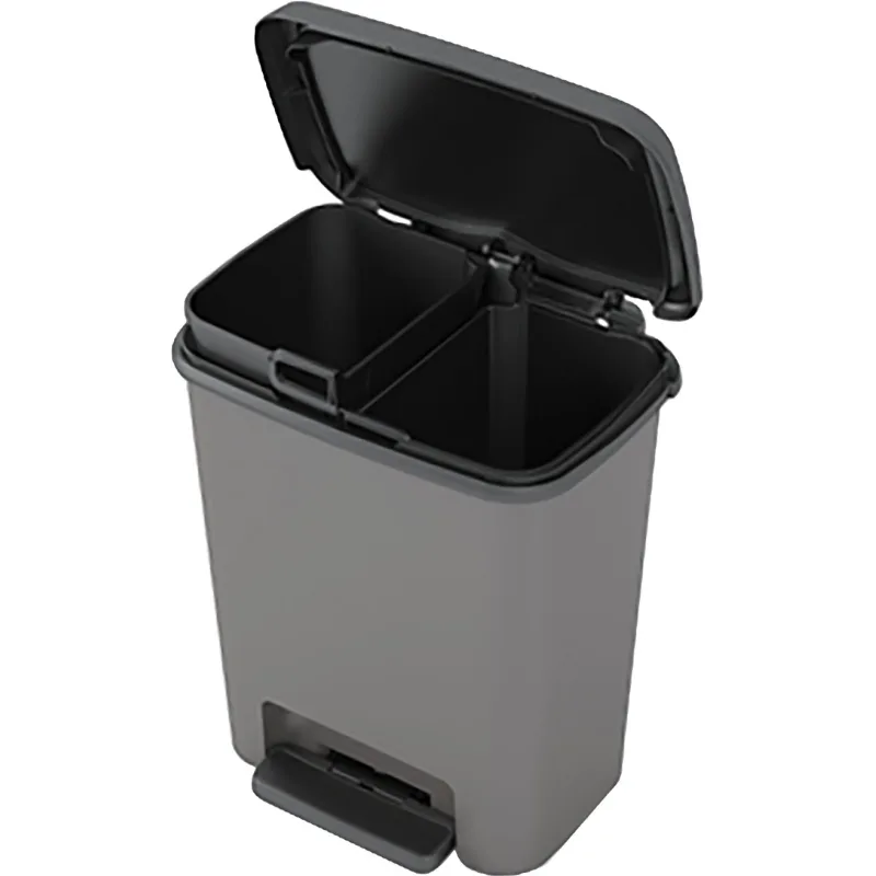 Kôš na odpadky KIS Compatta Recycling 11+11L, čierny/sivý