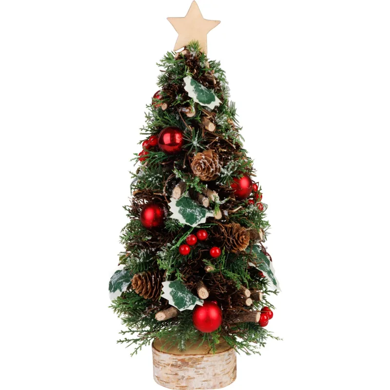 Vianočný stromček na podstavci, s hviezdou, 18x40 cm