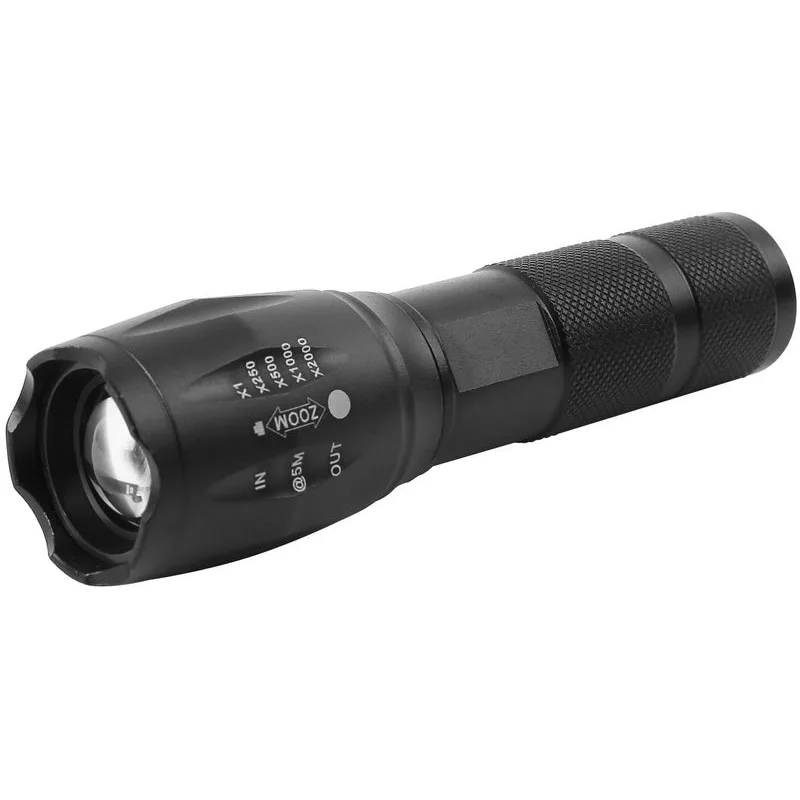 Svietidlo Flashlight FL001, T6 150 lm, Alu, 2200mAh, power bank, Zoom, USB nabíjanie