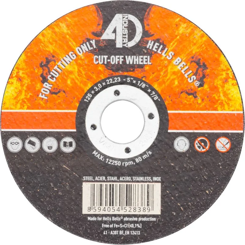 Kotúč Hells Bells 125x3.0x22.2 mm – Steel/Inox, rezný