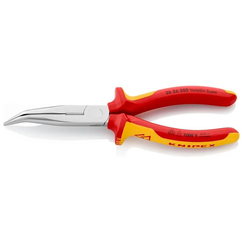 Kliešte KNIPEX 26 26 200 – polguľaté, zahnuté, úzke