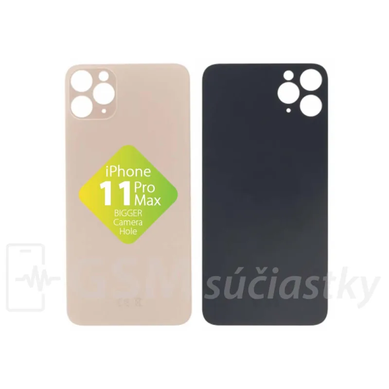 iPhone 11 Pro Max - Zadné sklo housingu Zlaté