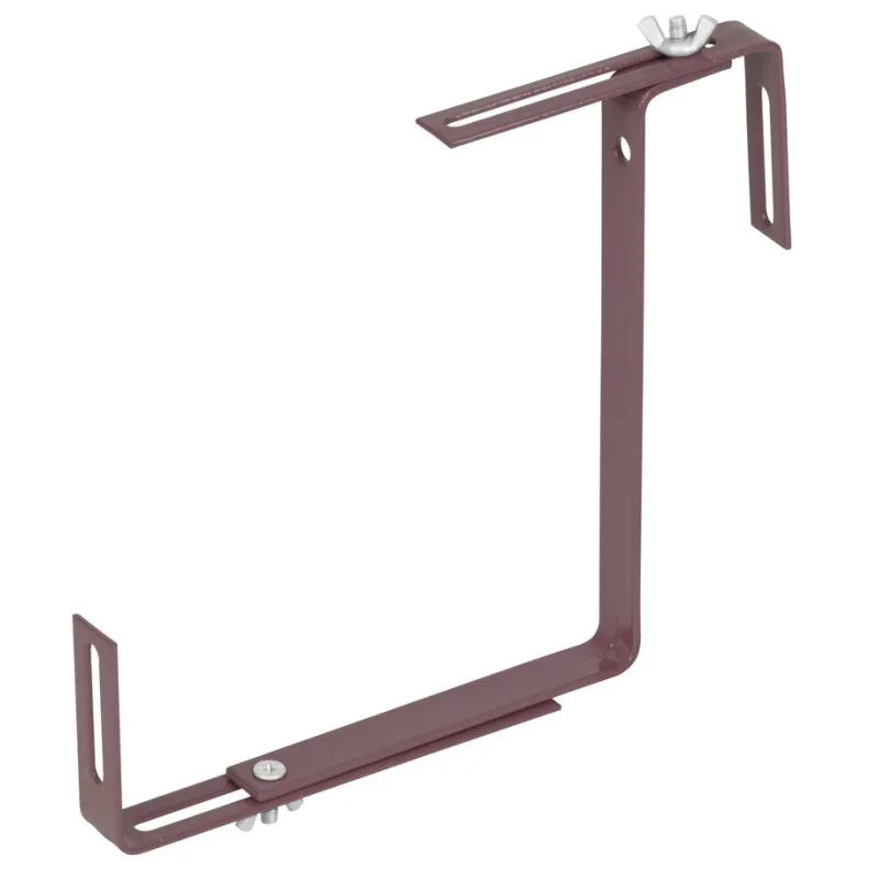 Kovový držiak na truhlíkový kvetináč, hnedý, 2 ks