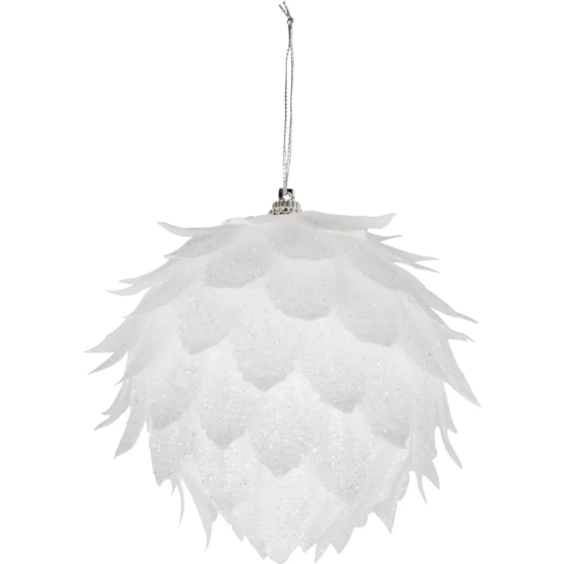 Biela páperová guľa MagicHome, vianočná dekorácia, 10 cm