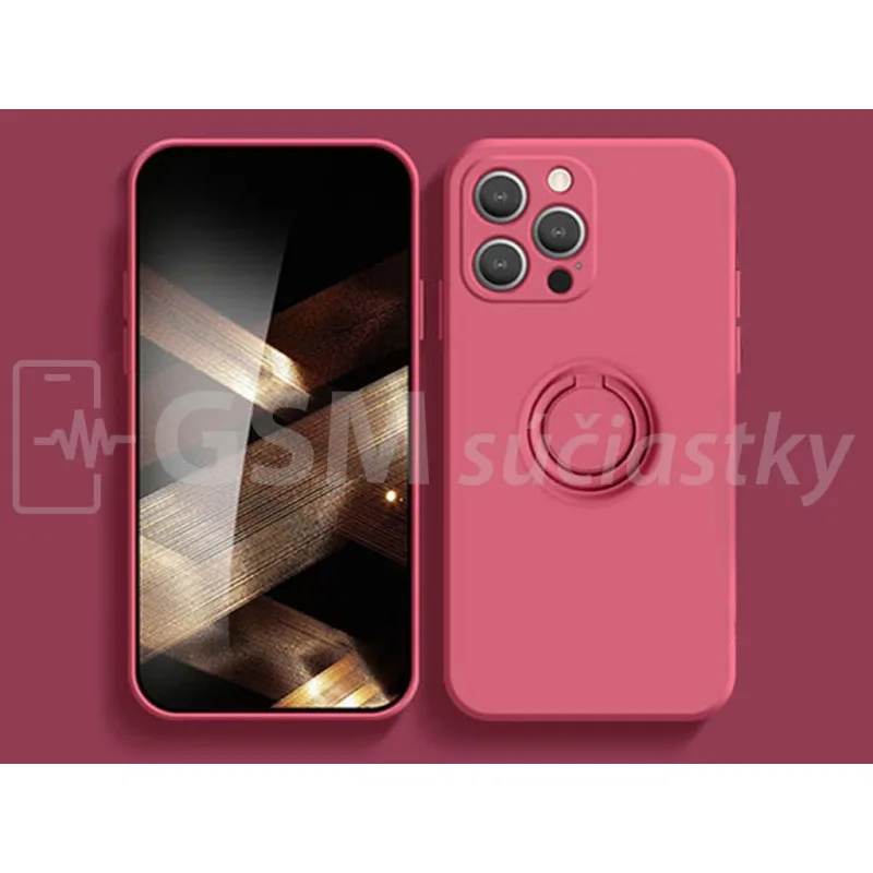 ELEGANCE Puzdro s krúžkom na prst iPhone 13 Pro, Červené