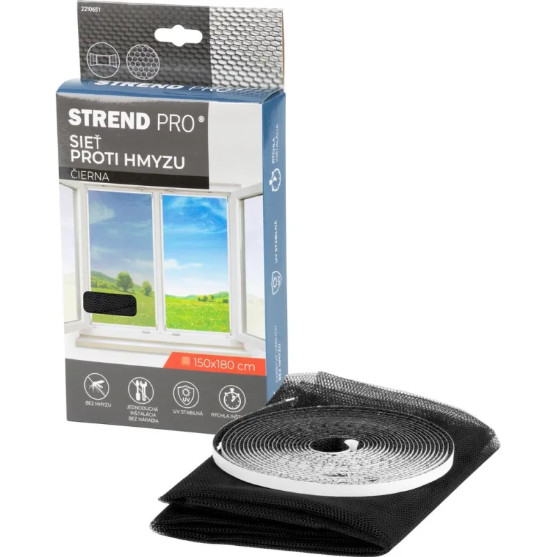 Sieťka na okná proti hmyzu 150x180 cm, čierna PE