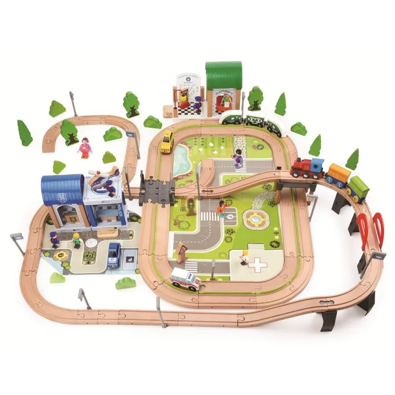 2Kids Toys Vláčikodráha Mesto a Dedina 200 dielov