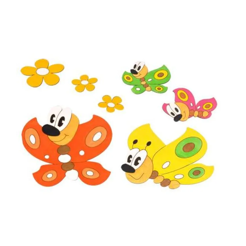 DoDo Drevená dekorácia Motýliky a kvietky