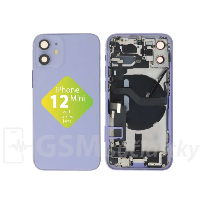 iPhone 12 mini - Zadný Housing s Malými Dielmi - Fialový