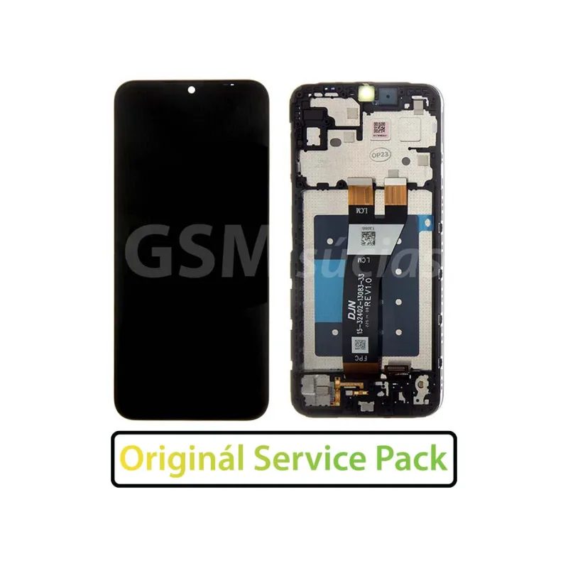 LCD Displej + Dotykové sklo Samsung Galaxy A14 Originál Service Pack Variant:: Čierna + rám