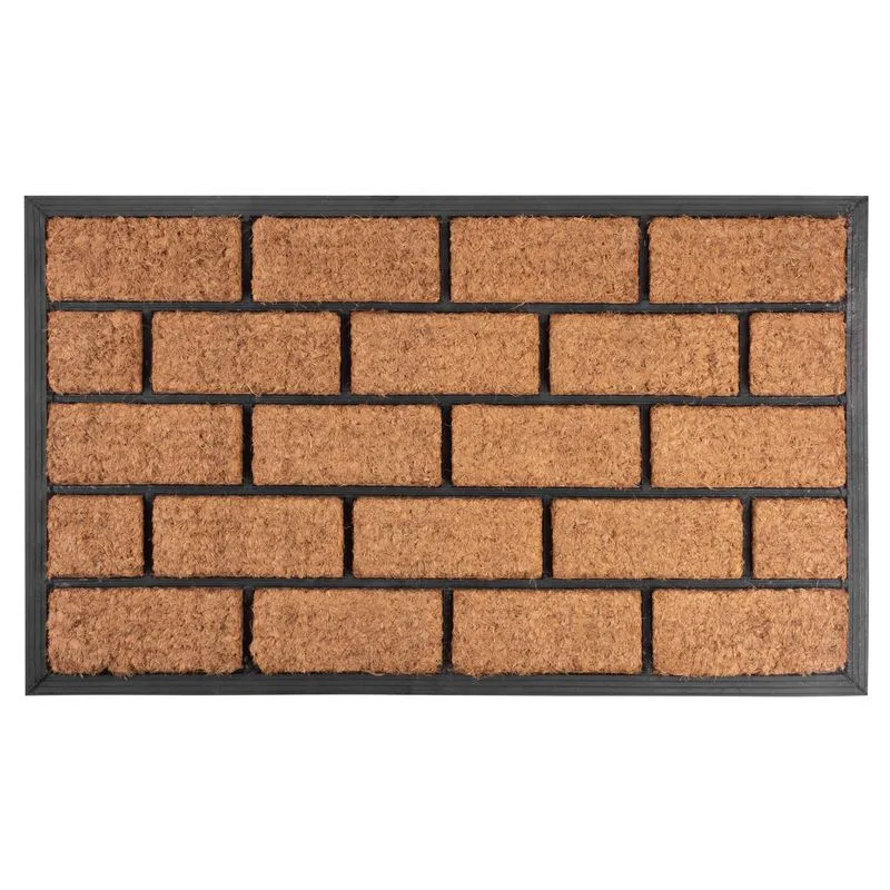Rohožka pred dvere Brickwall – 45x75 cm, hnedá