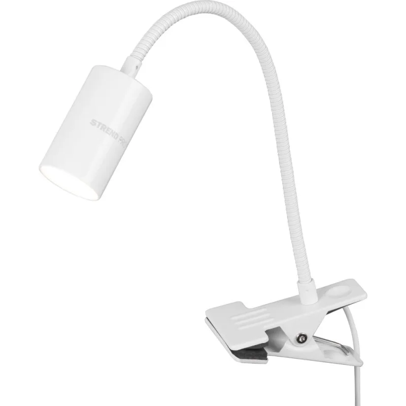 Lampa Strend Pro, stolná, s klipsou na uchytenie, Alu, biela, 41 cm