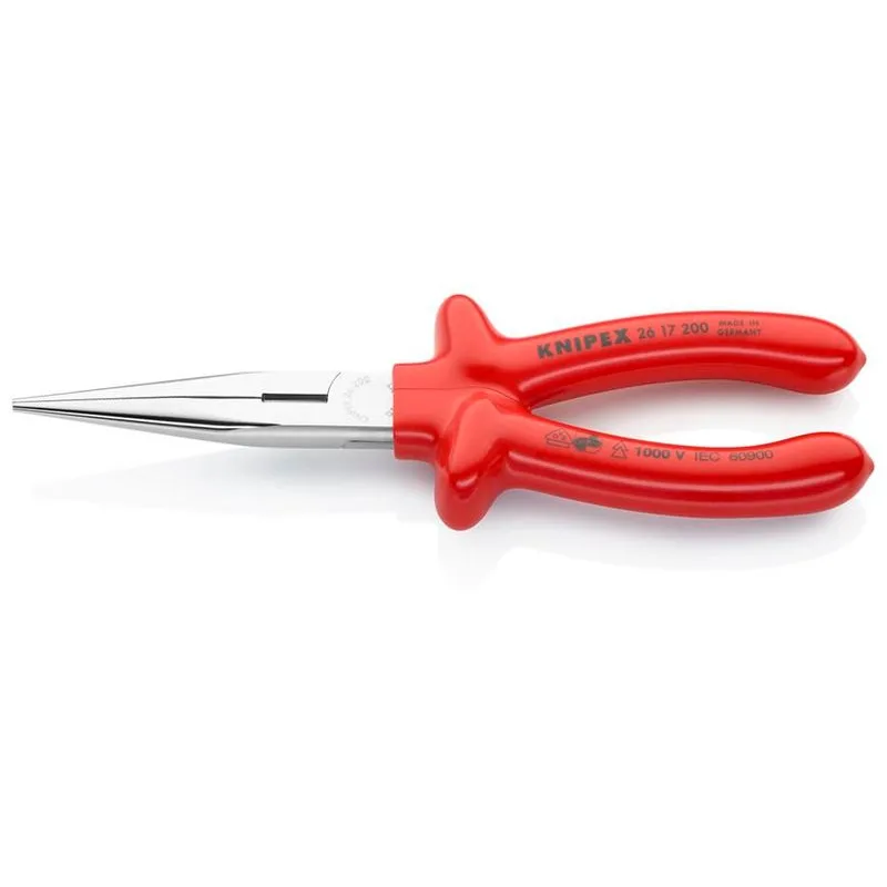 Kliešte KNIPEX 26 17 200 – 200 mm, polgulaté, rovné, úzke, CrV, VDE 1000V