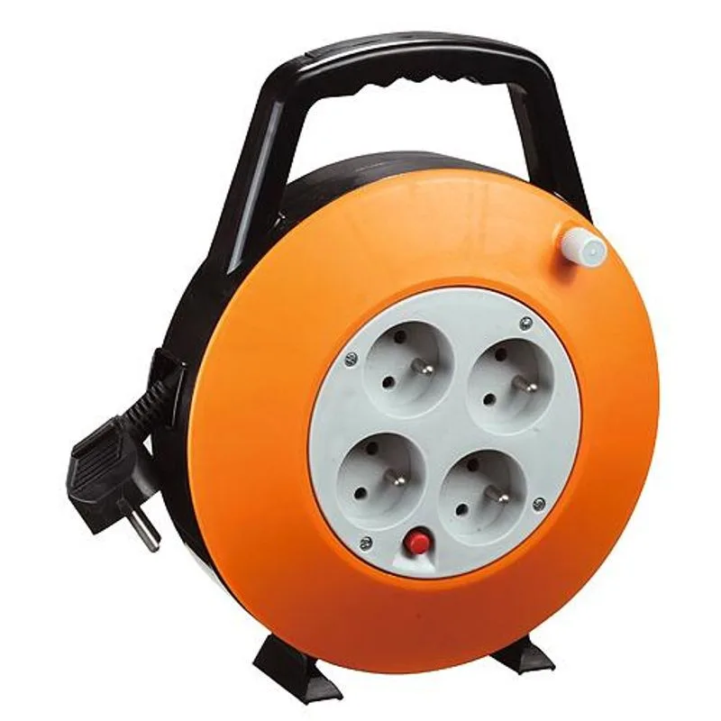 Predlžovací kábel na bubne 7,5 m, 4 zásuvky