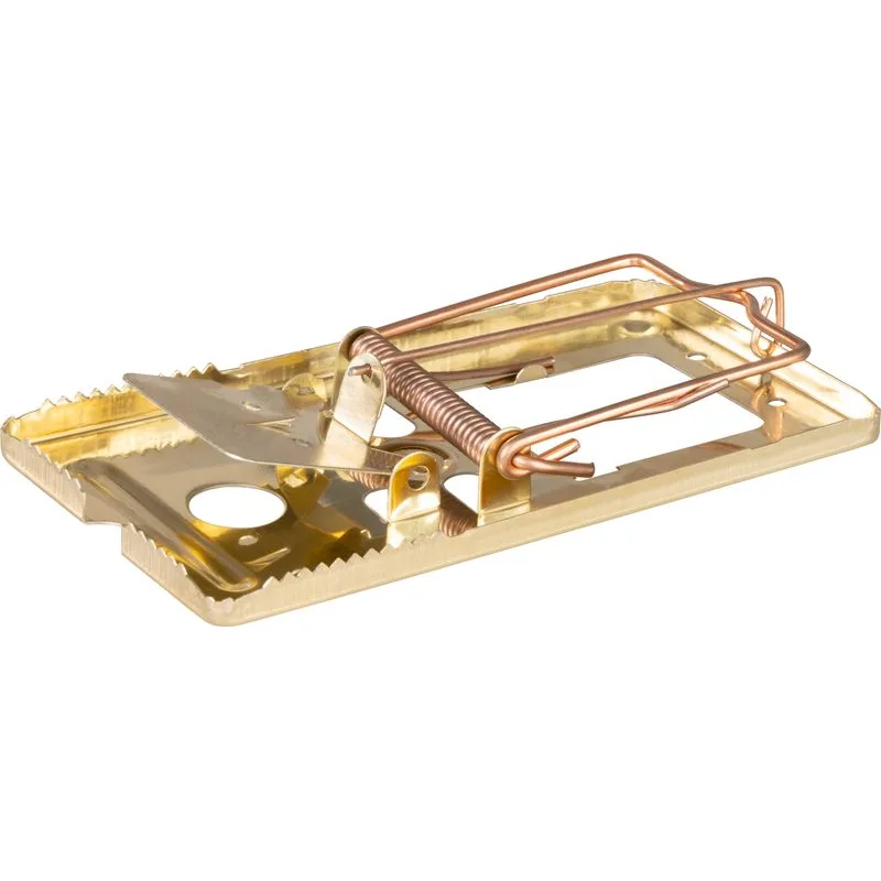 Kovová pasca na potkany – mosadzná, otváracia, 165x90 mm