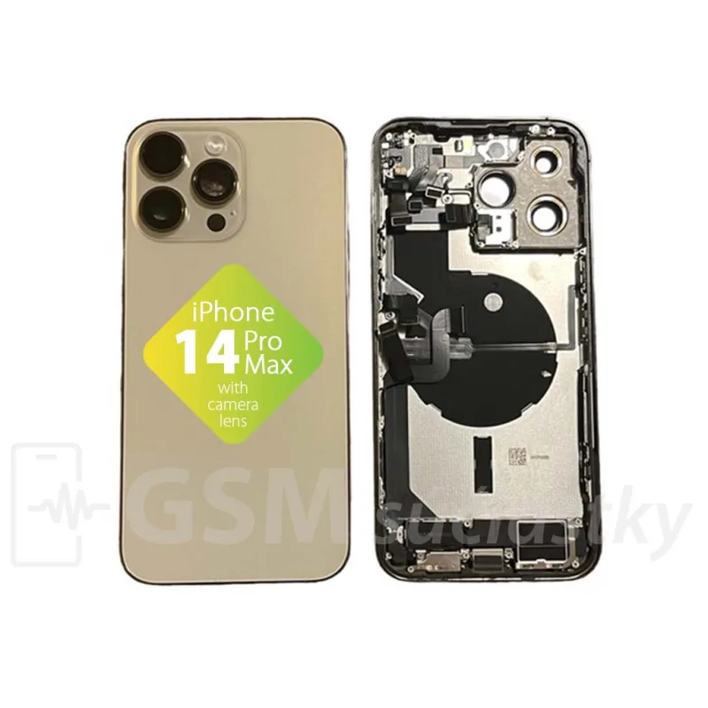 iPhone 14 Pro Max - Zadný Housing s Malými Dielmi - Zlatý