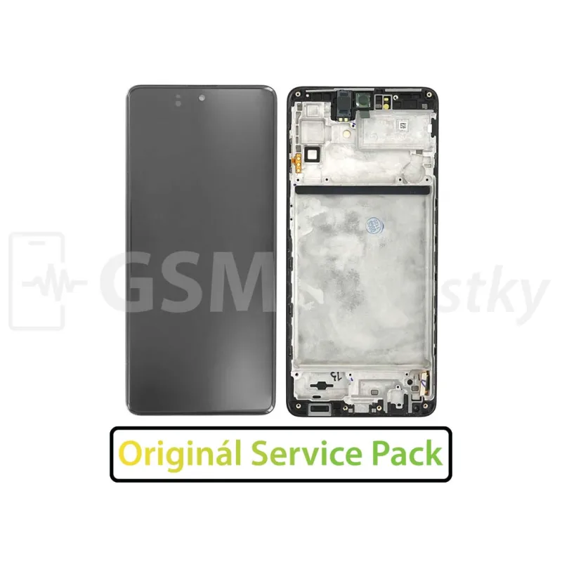 LCD Displej + Dotykové sklo + Rám Samsung Galaxy M51 - originál Farba: Čierna