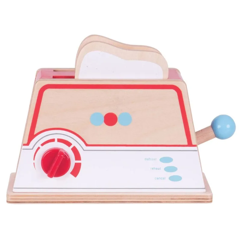 Bigjigs Toys Drevený toaster s bodkami