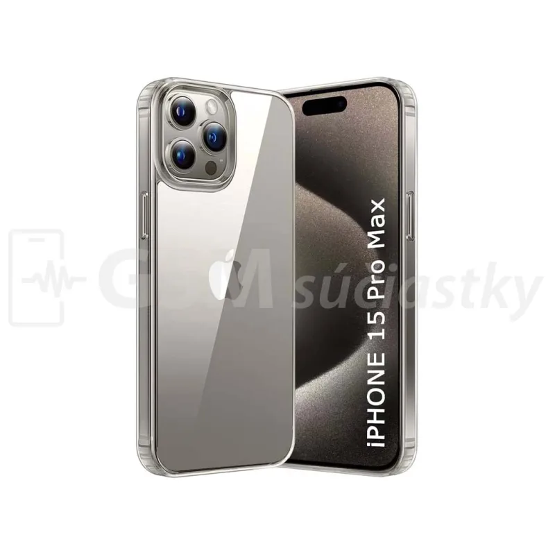 Transparentné Puzdro priesvitné silikónové Apple iPhone 15 Pro MAX Farba: Priesvitné