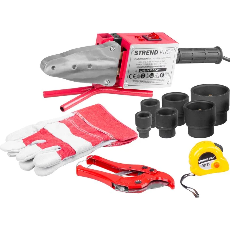 Polyfúzna zváračka Strend Pro PPR 63B, 1500 W, 20–63 mm, 14-dielna sada