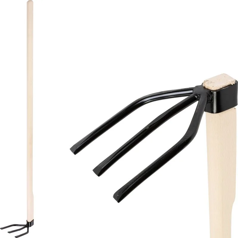 Motyka 3-rohá, drevená násada 120 cm