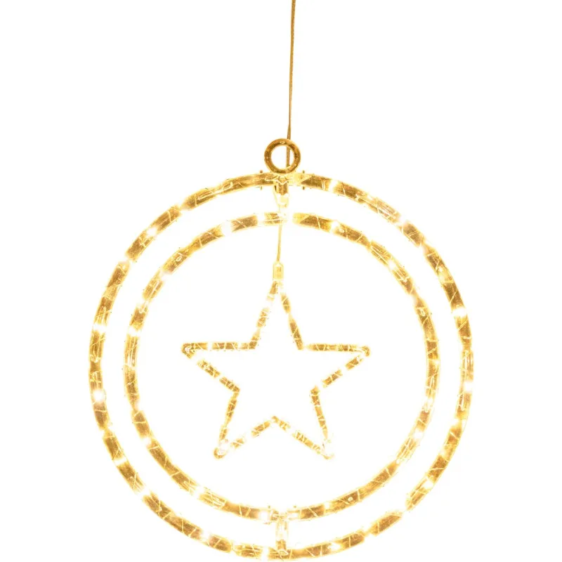 Dekorácia MagicHome Vianoce, hviezda, plast, 80xLED teplá biela, 32.5x36 cm, 3xAA