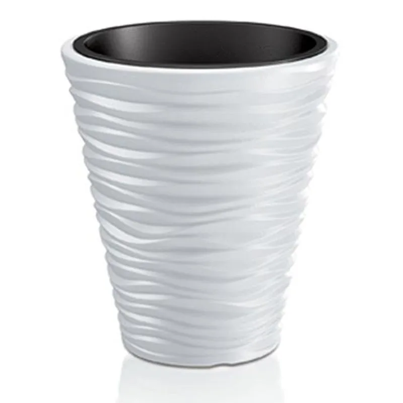 Kvetináč SAND 350 – biely, s vložkou