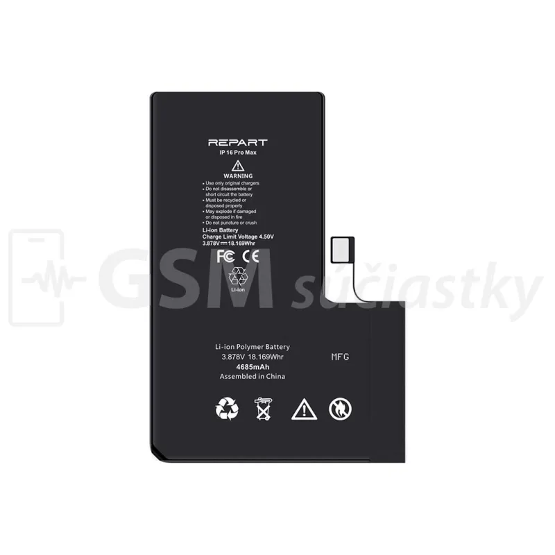 Apple iPhone 16 Pro Max – Batéria 4 685 mAh (Zobrazuje zdravie)