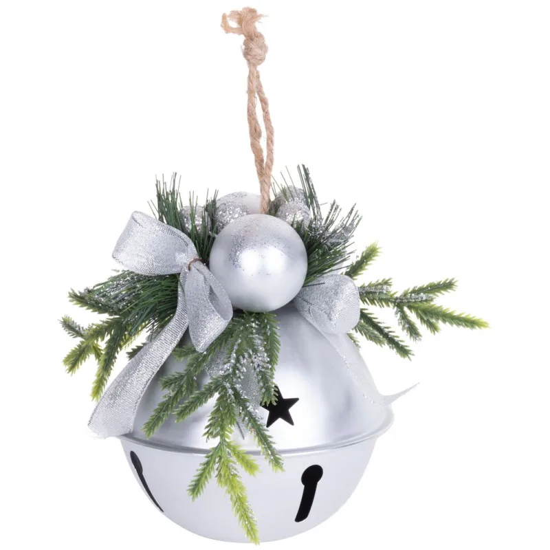 Vianočná rolnička 8x8x10 cm, strieborná